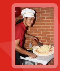 Show pizzerito con pizza, lasagna y galletas para fiestas infantiles.